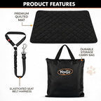 YoGi Prime Half Hammock Dog Seat Cover for Back Seat - Waterproof Half Backseat Dog Cover, Space Saving Split Seat Design, Universal Fit & Heavy Duty Pet Restraint