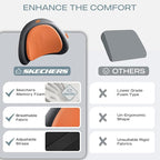 Skechers Lumbar Pillow Premium Memory Foam, Double-Layer-Office Chair Cushion for Tailbone Pain Relief,Butt Pillow for Office Chair,Car seat Cushion,Long Sitting Office Workers,and Car Drivers,Orange