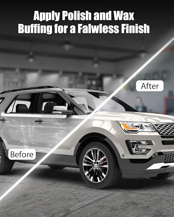AVID POWER Car Buffer Polisher, 1200W 7 Inch/6 Inch Rotary Buffer Waxer, 6 Variable Speed 1600-3500 RPM, Detachable Handle & Side Handle for Car Detailing, Boat Sanding, Polishing and Waxing