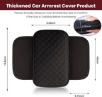 Upgraded Car Middle Center Console Cover with 2 Storage, Universal Microfiber Leather Car Armrest Cover Cushion for for Most Vehicles, Memory Foam Comfort Stylish Leather Scratch-Resistant, Thickened