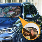 Watercolor Mushrooms Brown Car Windshield Sun Shade Foldable UV Ray Sun Visor Protector Sunshade to Keep Your Vehicle Cool (55" x 27.6")