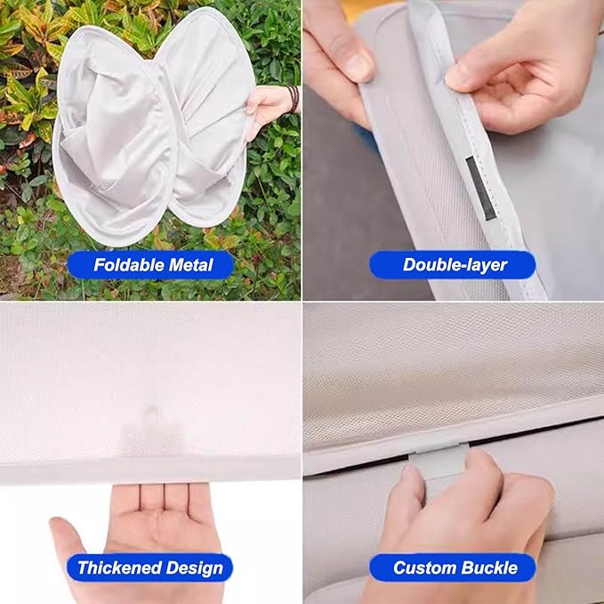 Car Sunroof Shade Compatible with Mercedes Benz GLE 350/450 2015-2019, Foldable Glass Roof Sunshade with Storage Bag, Heat Insulation Sun Protection Roof Interior Sunshade