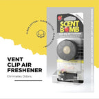 Scent Bomb Air Freshener Bundle - 1 oz & 8 oz Bottle Sprays, Vent Clip, Organic Cans, Hanging Circle - Continuous Freshness & Long-Lasting Odor Eliminator for Car, Home, Bathroom - Clean Cotton