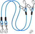 Dog Car Safety Harness,24 Inch/60 cm Double Clips Seatbelt Dog Leash，No Chew seat Belts for Dogs（2 Pack Blue）