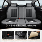 Coverado Car Seat Cover, Cover for Cars Front Seat, Premium Leather, Universal Fit Waterproof Seat Protectors, Car Seat Cushion Non-Slip for Most Cars-BlackGray