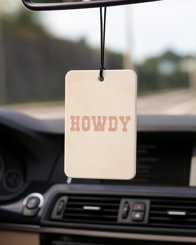 Western Boho Car Air Freshener 4 Pcs Coconut Scented, Howdy Cow Skull Rodeo Cowgirl Car Accessories Mirror Decor for Women, Retro Western Hanging Air Freshener for Cars Closet Drawer Books