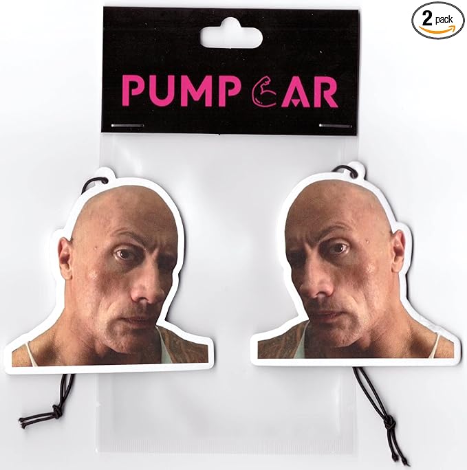 PumpCar 2 pieces Dwanye "The Rock" Johnson double-sided hanging vanilla-scented car air freshener Cool for rearview mirror Car Interior Accessories Household Gifts