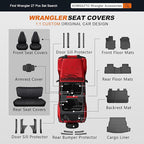 AOMSAZTO Custom Fit Seat Covers for Jeep Wrangler 1997 1998 1999 2000 2001 2002 Waterproof Car Seat Covers Full Set Black