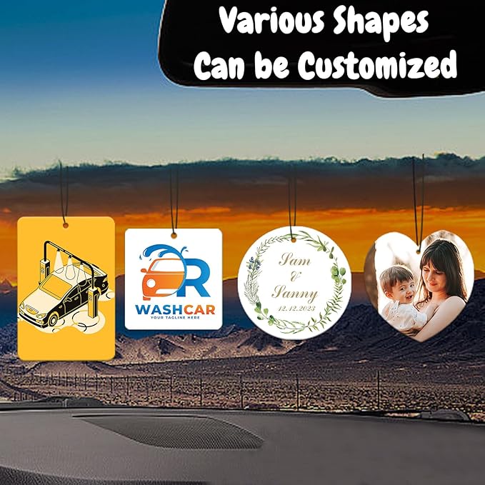 Bulk Custom Air Freshener for Car - Personalized Customized Photo Logo Text Air Freshener, Personalized Scents Smell Freshener with Picture, Customized Cute Car Gifts for Women Men (10 pcs)