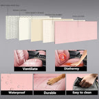 Full Coverage Faux Leather Car Seat Covers Full Set,Automotive Seat Covers for Cars,SUVs Pick-up Truck, Car Seat Cushion, Pink Seat Covers for 5 Seats,Car Seat Protector