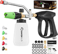 Foam Cannon Dual Connector Accessory,Pressure Washer Gun with Foam Cannon,1/4 Inch Quick Connector with 5 Power Washer Sprayer Nozzles,for Car Washing and Cleaning