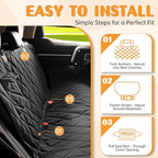 Dog Car Seat Cover for Back Seat 100% Waterproof, Long-Lasting and Soft Nonslip Backseat Dog Cover for Cars, SUVs and Trucks, 600D Oxford Fabric, Black, Standard (54" W x 59" L)