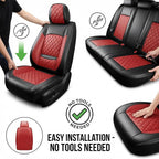 Fit for Equus Seat Covers Compatible with Hyundai Equus 2011-2016 - Waterproof Breathable Leather Automotive Seat Cushions Protector,Airbag Compatible,Only 2 Front seat Covers(Red)