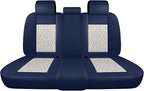 Premium Nappa Leatherette Car Seat Cover Set Custom Fit for Honda CR-V CRV 2000-2023 2024 2025 2026 Water-Proof Breathable Faux Leather Seat Cushion Protectors (Full Set 5 Seats,Beige Blue)