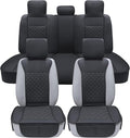 Elantrip Car Seat Cover Full Set Leather Car Seat Protector Universal fit for Most Cars SUVs and Trucks Water Proof Front and Rear Seat Protector Black