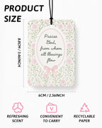 Inspirational Christian Car Air Freshener 4 Pcs Coconut Scented, Christian Car Accessories Mirror Decor for Women, Floral Bird Religious Hanging Air Freshener for Cars Closet Drawer Books