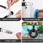 100FT Sewer Jetter Kit for Pressure Washer, 5800 PSI Water Jet Drain Cleaner Hose Corner Rotating Button Nose Sewer Jetting Nozzle 1/4 Inch NPT, Sewer Jetter Nozzles Kit with Spanner Handle Strap