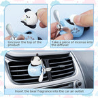 Tallew Car Air Freshener Cute Dog Car Vent Clip Diffuser with Rotating Propeller Outlet Vent 2.5" x 2.4" x 2.1" Easy to Install Included 2 Scents Aroma Tablets Aromatherapy Ornament Auto Accessories