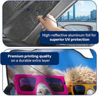 GENANY Funny Llama Windshield Sun Shade for Car SUV Truck (55x30 Inches), Sun Shade Windshield, Shades for Front Windows, Sunshade for Car Windshield, Protector Blocks UV, Chritsmas Car Decor