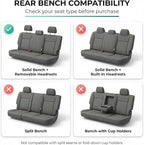 FH Group Automotive Rear Car Seat Covers for SUV, Trucks, Sedan and More - Universal Fit Front High Back & Rear Solid Bench Design Interior Accessories - 3D Mesh Fabric Center Panel - Red
