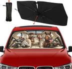 Socira Funny Horse Car Windshield Sun Shade Umbrella Foldable Sunshade for Front Window Auto Windshield Sunshade Covers Horse Car Accessories Protect from Sun Rays Heat Gifts 57'' X 30''