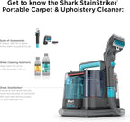 Shark StainStriker Portable Carpet & Upholstery Cleaner w/on board self cleaning - Spot, Stain, & Odor Eliminator, Includes 2 Cleaning Tools & 2 Cleaning Solutions, Charcoal, PX221BRN