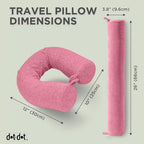 Dot&Dot Twist Memory Foam Travel Pillow for Airplanes - Neck Pillow for Sleeping - Airplane Pillow for Neck Support, Chin, Lumbar and Leg - Bendable Neck Roll Pillow Travel Essentials