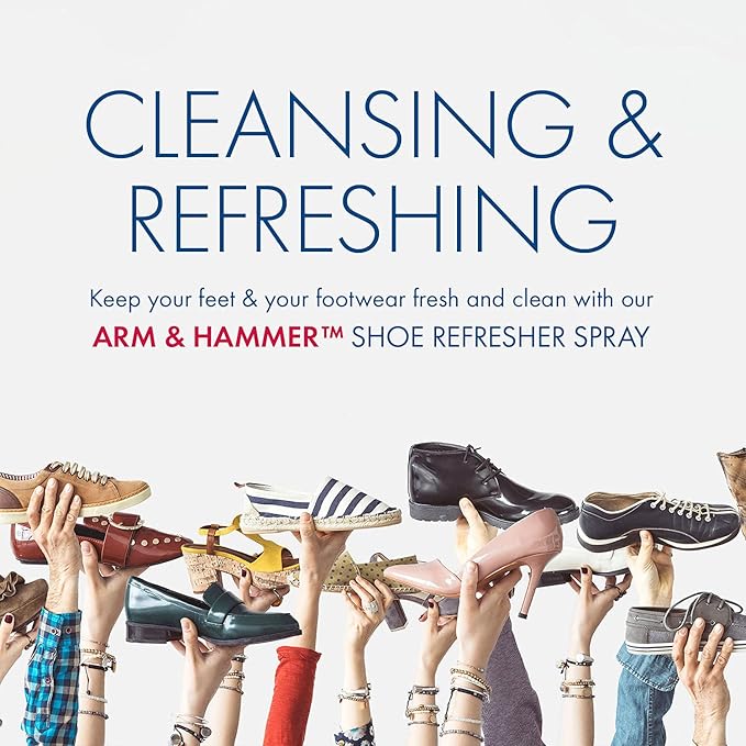 Arm and Hammer Shoe Refresher Spray, Multi-Purpose Odor Remover for All Types of Footwear, Shoe Deodorizer Spray, Shoe Odor Eliminator, Shoe Spray, Shoe Smell Eliminator, 4 oz (3 Pack)