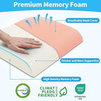 XLarge Seat Cushion, Memory Foam Cushion for Long Sitting Hours on Office Chair, Home & Car, Non-Slip Chair Pad for Relieving Back & Sciatica & Hip & Coccyx Pain (Pink)