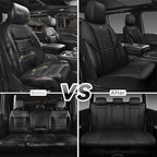 CAR PASS 3D Foam Mesh Leather Car Seat Covers Full Set,Breathable Mesh Faux Leather Seat Covers for Car,Universal Fit for SUV Truck Sedan Automotive, Armrest Airbag Compatible,Black