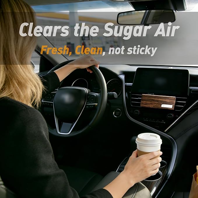 4 Packs Citrus Scented Natural Wood Vent Clips,【Brighten Cabin Mood】 Odor Refresh Car Scents Air Freshener Refills, Long Lasting Fragrance Diffuser, SUV Essentials Gift for Women