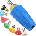 4000 PSI Blue Turbo Nozzle Pressure Washer Pressure Washer Tips 1/4" Quick Connect with 7 Power Washer Nozzle Tips Kit Multiple Degrees (0, 15, 25, 40, 65, Rinse1, Soap2) for Car Concrete Brick