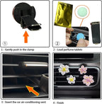 Cute Car Air Fresheners Vent Clips 6 PCS, Flower Air Vent Clips Pink Car Accessories Interior Aesthetic Women Automobile Air Conditioning Vents Decorations