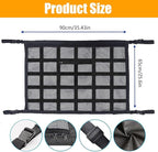 Car Ceiling Cargo Net Strong Load-Bearing Mesh Car Roof Storage Organizer Large Capacity Space Saving Car Ceiling Net Storage Bag Car Interior Accessories for SUV Truck Van(90 * 65cm)