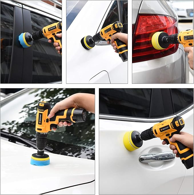 Buffing Pads 3 Inch Car Buffer Pad, 22 Pcs Drill Polishing Kit, Polisher Pads Kit Sponge Pads Car Foam Drill for Polishing, Sanding, Waxing, Sealing Glaze