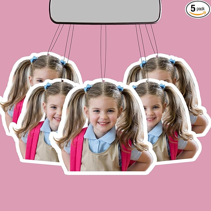 5PCS Custom Air Fresheners with Picture - Personalized Double Sided Picture Air Freshener, Customized Air Freshener for Car Wardrobe, Bathroom, Wardrobes, Anniversary Presents (Irregular Shape)