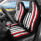 ELEQIN Retro American Flag Seat Covers, Car Seat Covers Front Seats, Car Seat Cushion, Front Car Seat Covers Canvas Car Seat Protector Universal Fit Most Cars