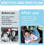 Travel Pillow, Car Pillow for Kids, Car Sleeping Pillow for Adults, Travel Pillow for Kids with Adjustable Strap, Support Head and Neck on Road Trips, Car Travel Essentials, Purple