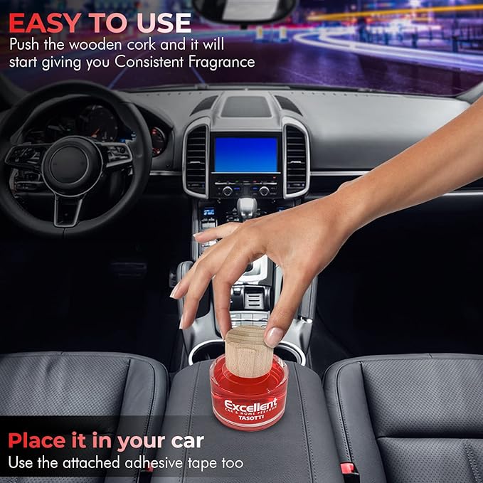 Tasotti Excellent Car Perfume Air Freshener, Luxury Car Air fresheners and Car Odor Eliminator, Long Lasting Scent Up to 75 Days (Strawberry)