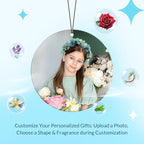 Custom Air Fresheners with Picture - Personalized Double Sided Photo Air Freshener, Customized Air Freshener for Car Wardrobe Bathroom Hanging Ornaments (A4-Round)