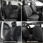 Car Seat Covers Fit for Kia Sorento 2007-2023 2024 2025: Front Set Waterproof Leather Vehicle Seat Cushion Luxury Automotive Protector Easy to Install(2 Seats, Black&Grey)