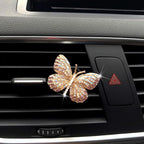 Bling Butterfly Car Air Vent Clip, Cute Rhinestone Air Freshener Clip, Glam SUV Outlet Vent Decorations, Charm Car Inter Decor Accessories for Girls Women (Blue + Purple)