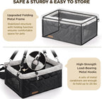 Upgrade Dog Booster Seat for Small Dogs,Small Dog Car Seat with Sturdy Metal Frame and Waterproof Leather Material for Small Pets up 20 lbs,Portable Travel Carrier with Storage Pocket