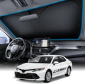 Wigoo for Toyota Camry Windshield Sunshade [OEM Design, 100% Sun Blockage] Foldable Heat Insulation Sun Shade with Storage Bag, for Toyota Camry 2018-2026, Silver Coating