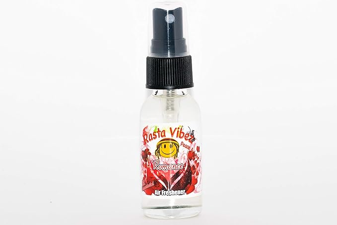 Rasta Vibez Romance Type Air Freshener - 100% Ultra Concentrated Oil Based Spray - Ideal for Bathroom, Home, Car, Office & More - Long Lasting Effects - 1oz Bottle