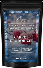 Lapew Winter Candy Apple Carpet Deodorizer Powder - Pet Safe Freshener for Vacuuming | Scented Odor Eliminator for Home | 16 oz