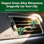 2Pcs Dragonfly Car Accessories Green Air Diffuser Vent Clips Cute Clip Decor for Vents Refillable Car Accessories Sparkly Glamorous Decoration for Interior Style