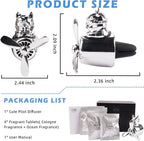 Car Air Freshener Cute Cartoon Bulldog Pilot Car Diffuser Rotating Propeller Automotive Air Outlet Fan Creative Funny Car Perfume Decoration Cool Car Accessories (Silver)
