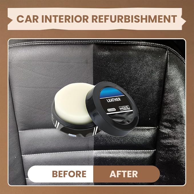 2025 New Leader Cleaning and Care Cream & Cleaning Paste for Leather Care, Automotive Interior Leather Cleaning Cream, Car Leather Conditioner Oil Paste, Leather Repair Kit for Car, Furniture (1PCS)