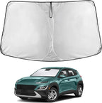EcoNour Windshield Sunshade Compatible for Hyundai Kona 2018-2021 2022 2023, Sun Visor for Front Windshield & Window Sun Shade Cover, UV Heat Blocker & Protector, Car Accessories